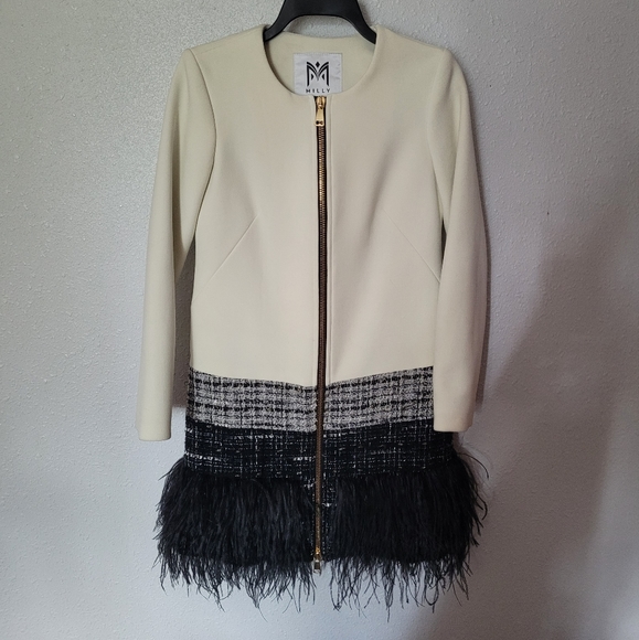 ASO Scream Queens Milly white feathered trim coat - Picture 3 of 7